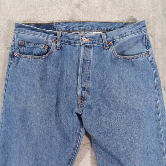 Levis 501 XX Jean Men 36x31, Tag 38x32 Blue Denim Button Fly Relaxed Straight - Picture 9 of 16